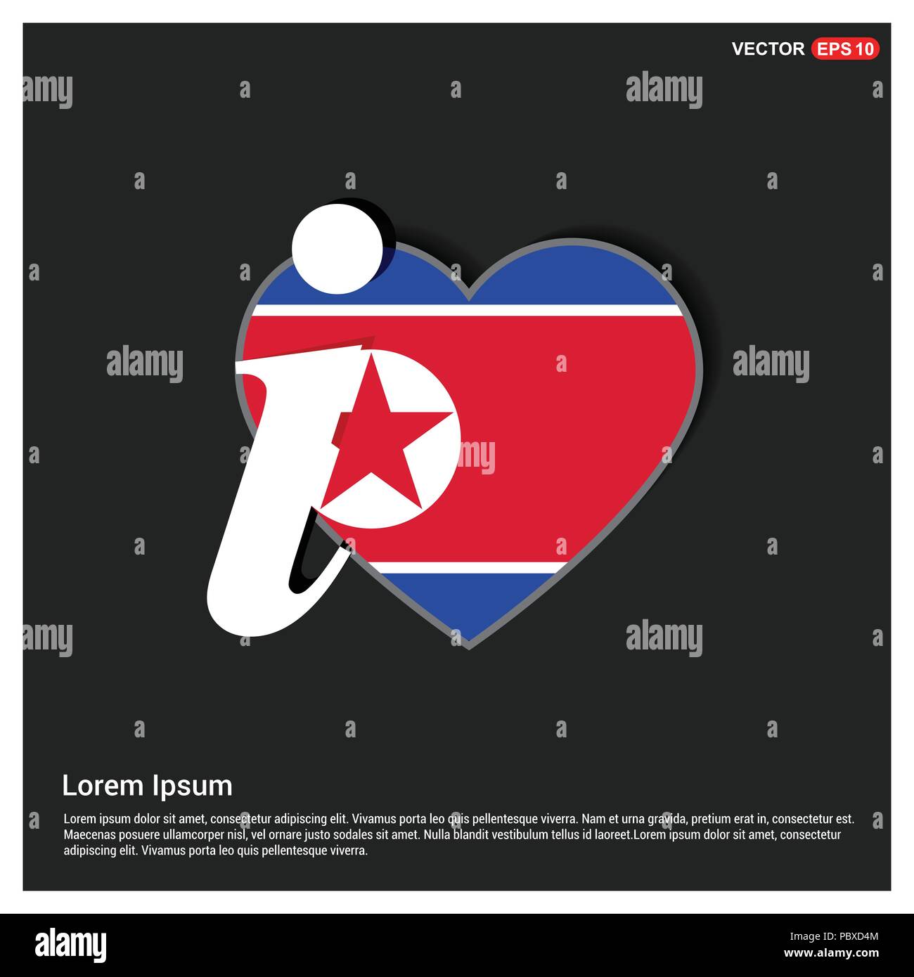 Nordkorea Flagge design Vector Stock Vektor