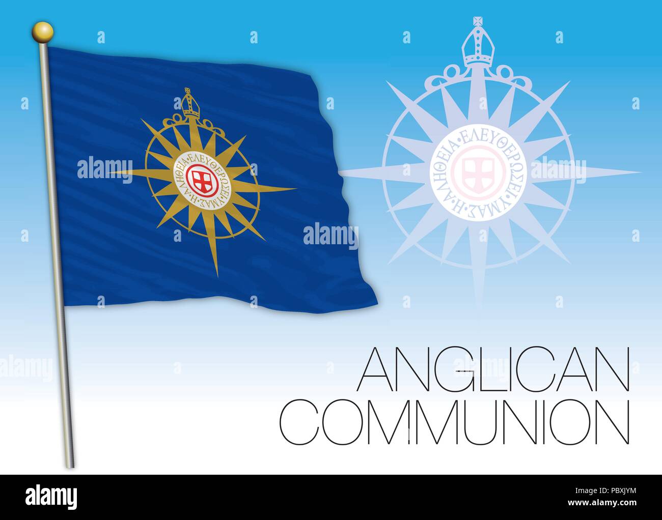 Anglikanische Kirche Flagge, Vektor, Abbildung Stock Vektor