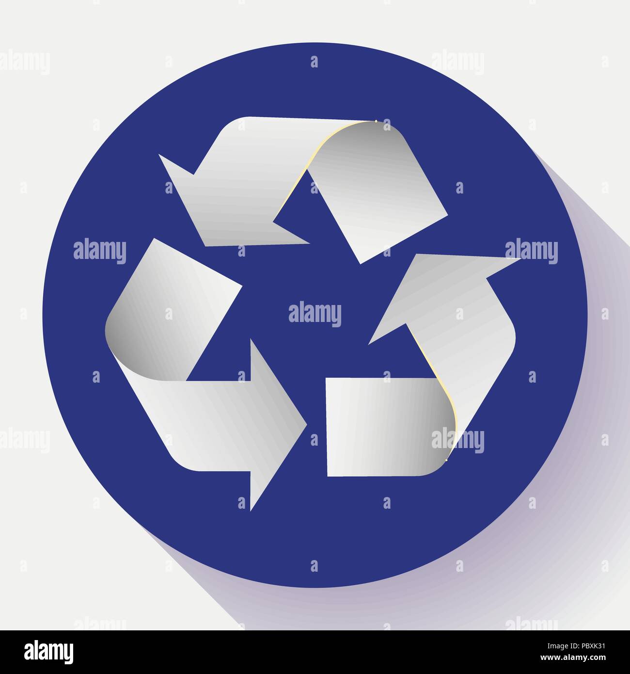 Weiße Pfeile Recycling eco Symbol vektor Illustration auf weißem Hintergrund. Recycelt. Zyklus recycelt Symbol. Recycelte Materialien Symbol. Recycelt Symbol. Stock Vektor