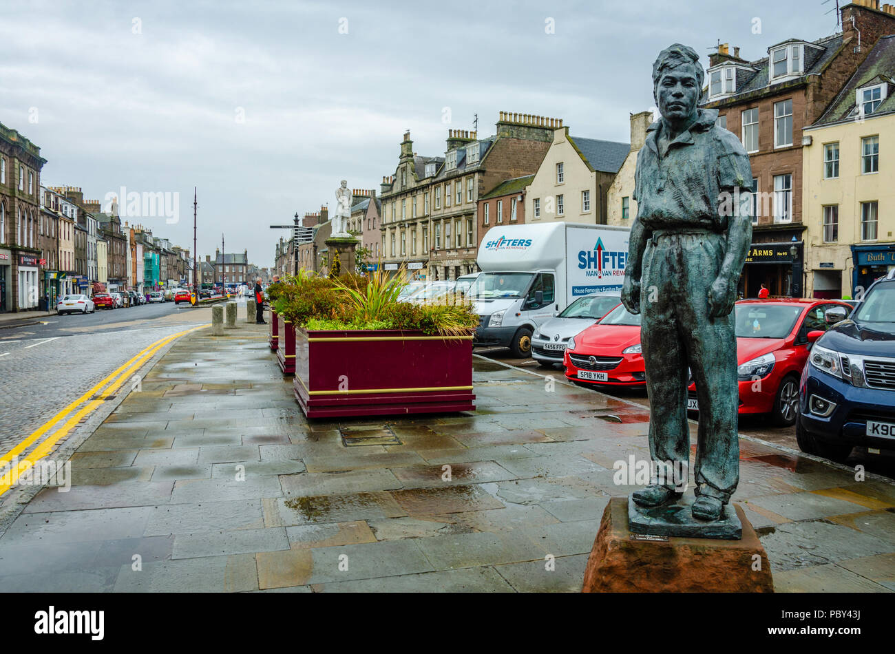 "Bill Smith' ist eine Skulptur von schottischen Bildhauer Willam Lamm. Es steht in der High Street in Glasgow, Schottland. Stockfoto