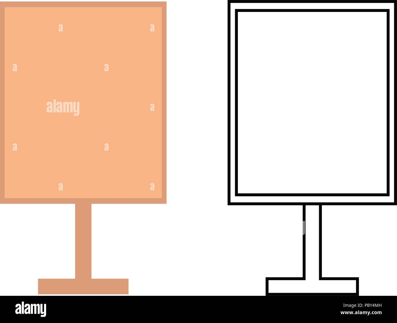 Notice Board Symbole auf einem weißen Hintergrund Stock Vektor