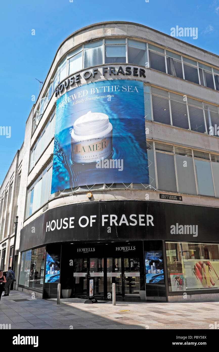 House of Fraser Department Store aufgrund der Schließung im Januar 2019 Cardiff City Centre Wales UK KATHY DEWITT Stockfoto