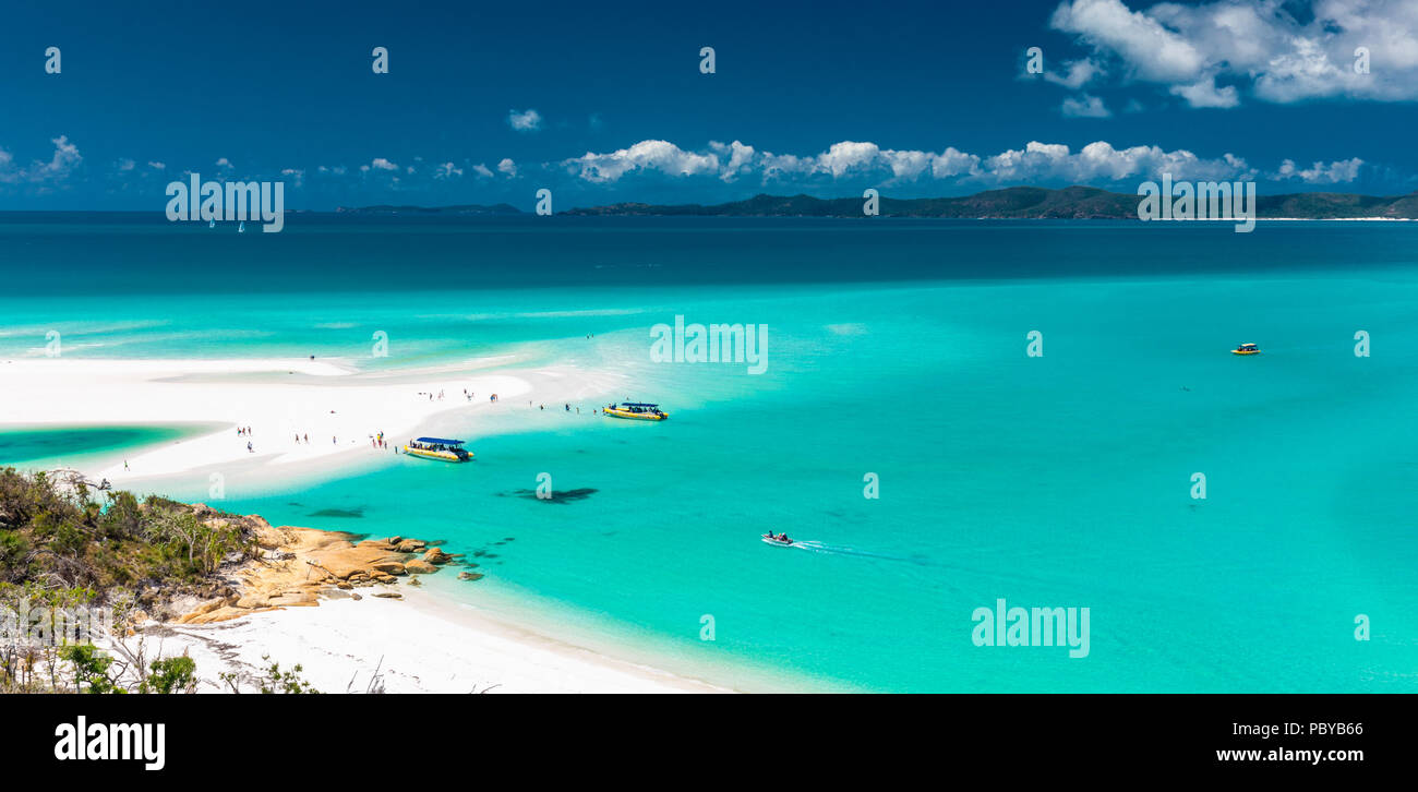 Erstaunlich berühmten Whitehaven Beach in den Whitsunday Islands, Queensland, Australien Stockfoto