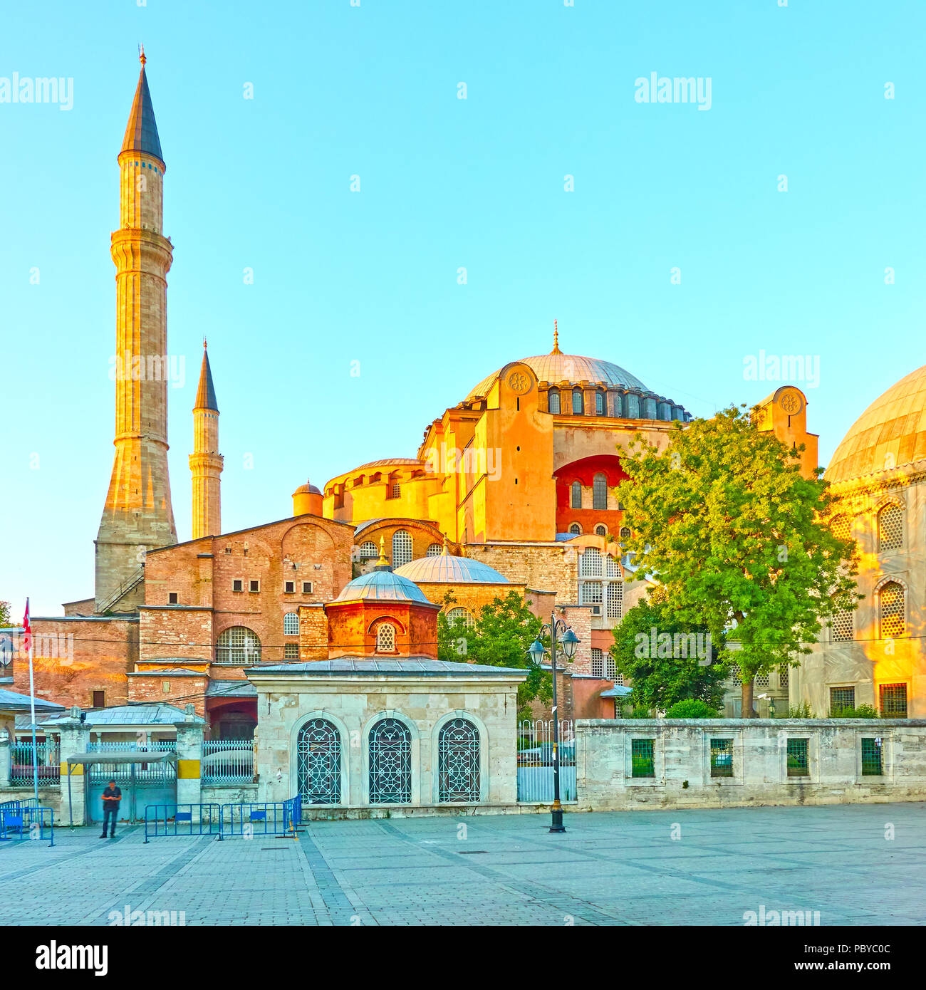 Ayasofya - die Hagia Sophia in Istanbul am Abend. Türkei Stockfoto