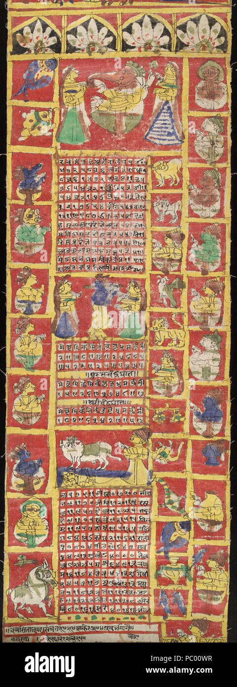 279 hinduistische Kalender 1871-72 Stockfoto