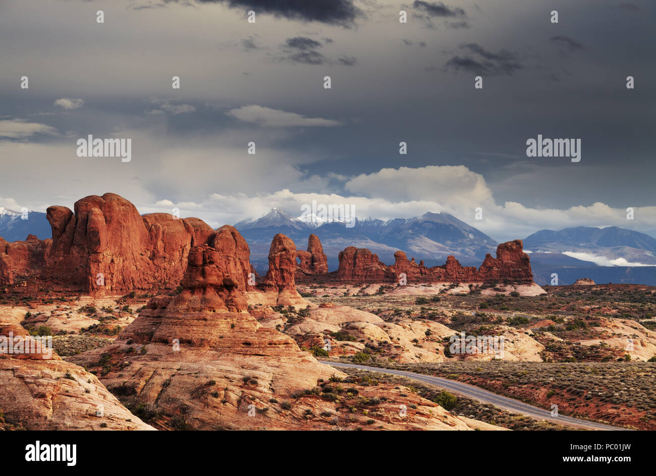 Die Windows Section, Arches National Park, Utah, USA Stockfoto