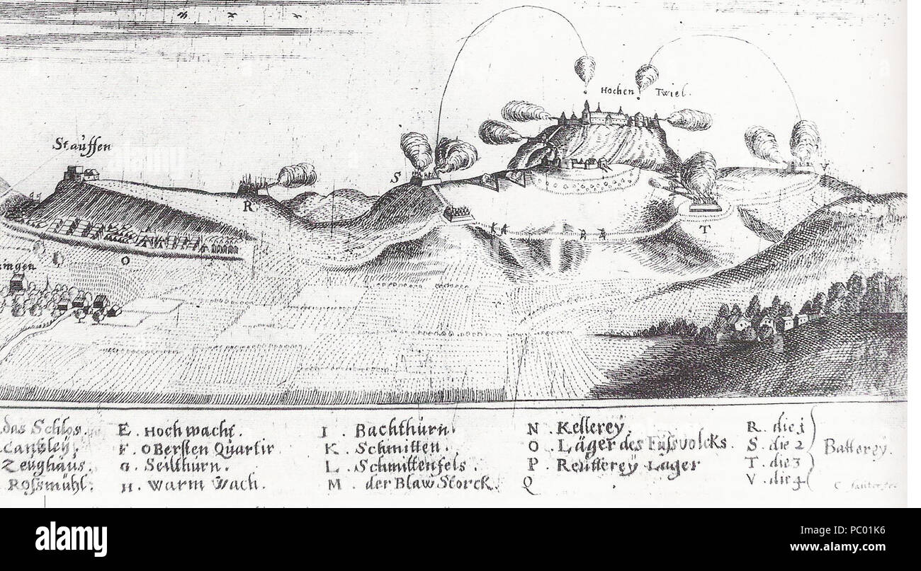 282 Hohentwiel Belagerung 1641 Sauter Stockfoto