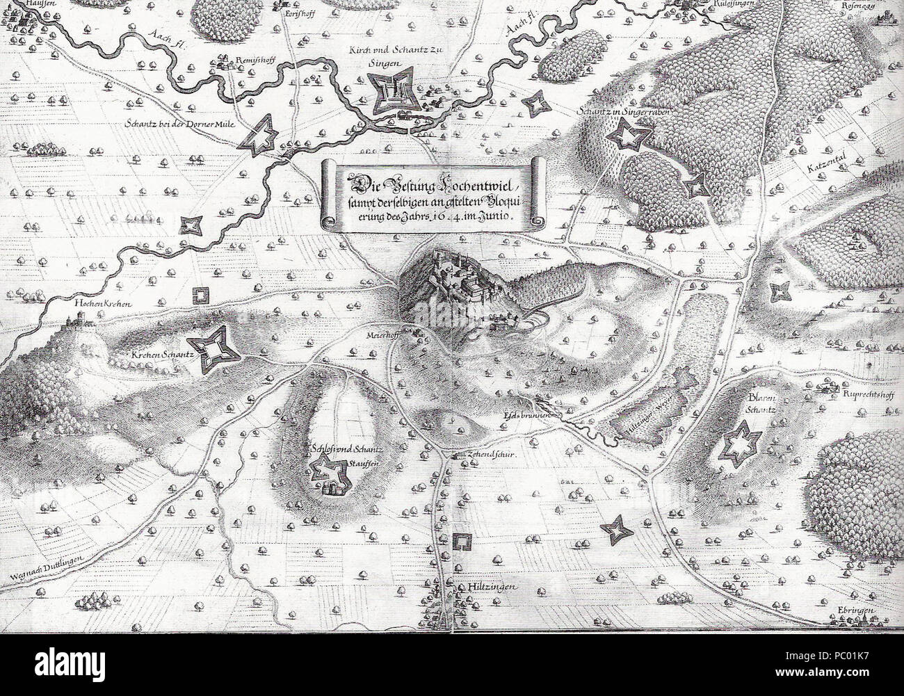 282 Hohentwiel Blockade 1644 Stockfoto