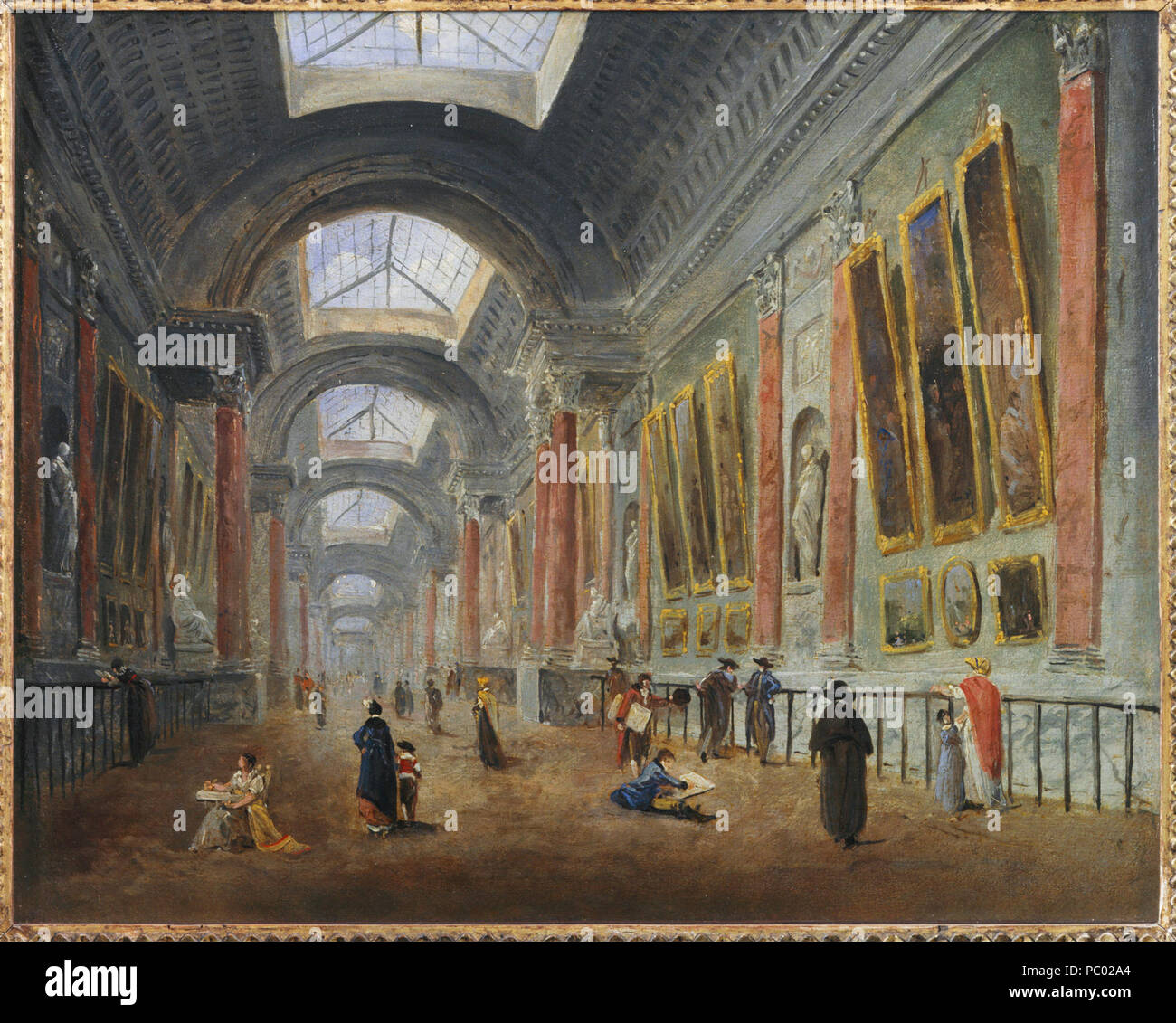 286 Hubert Robert - der Grande Galerie des Louvre nach 1801 Stockfoto