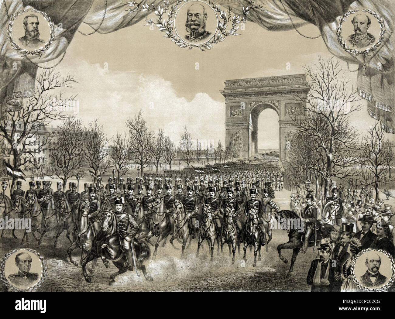 616 triumphalen Einzug in Paris, die von der Deutschen Armee Stockfoto