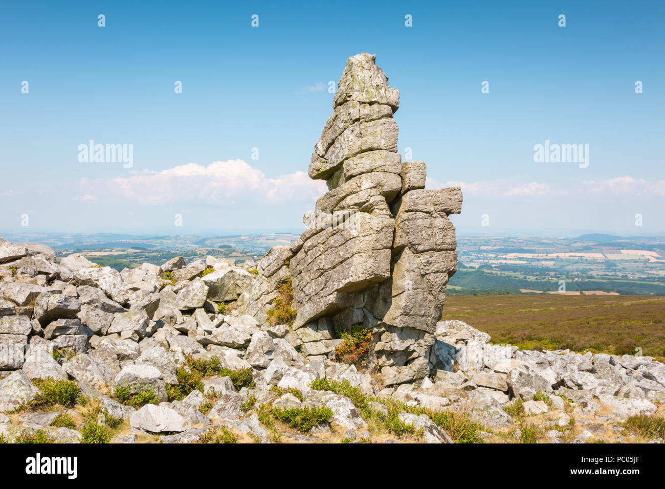 Landschaft Stiperstones, Shropshire, Großbritannien Stockfoto