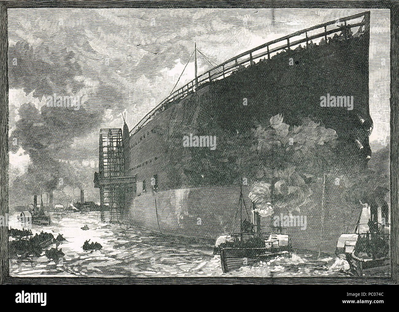 Start der SS Great Eastern, 31. Januar 1858 Stockfoto