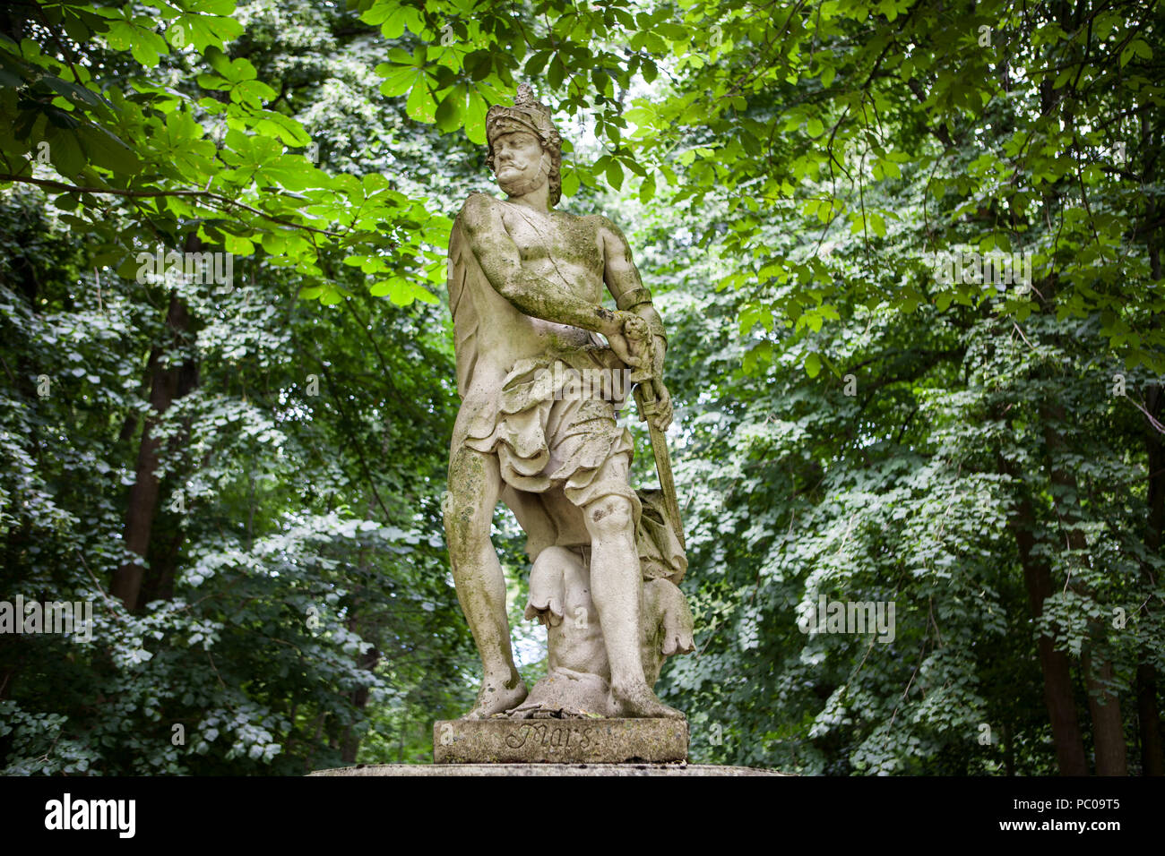 Skulptur des Mars in Nordkirchen Wasserschloss Palace, Deutschland Stockfoto