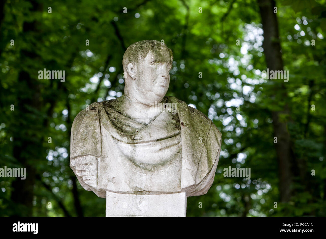 Nero oder Nero Claudius Caesar Augustus Germanicus, 37-68, Römischer Kaiser, Büste in Nordkirchen Wasserschloss Palace, Deutschland Stockfoto