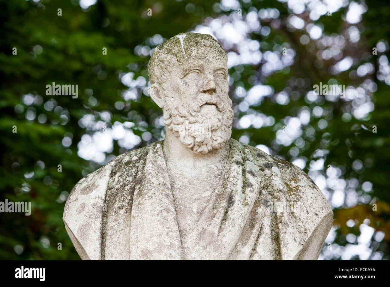 Sokrates 469-399 v. Chr., Philosoph der griechischen Antike, Büste in Nordkirchen Wasserschloss Palace, Deutschland Stockfoto