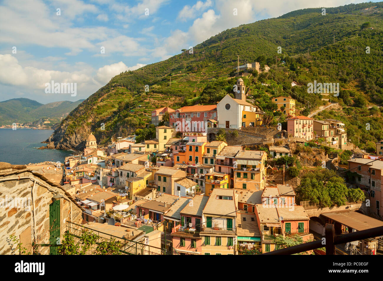 Tolle Aussicht in Der Nationalpark der Cinque Terre, Ligurien, Italien Stockfoto