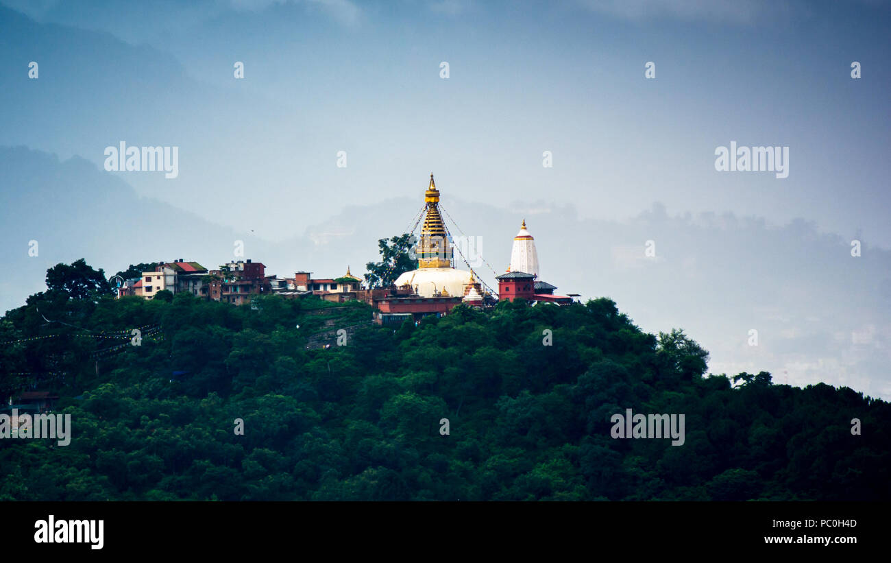 Buddha Stupa, Swyambhunath Stockfoto