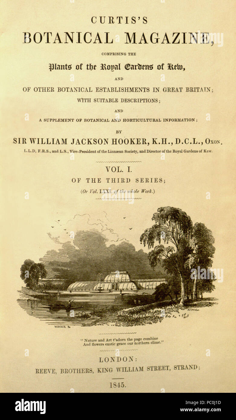 149 Curtis" - Titel Seite Serie 3 (Vol 71, 1845) Stockfoto