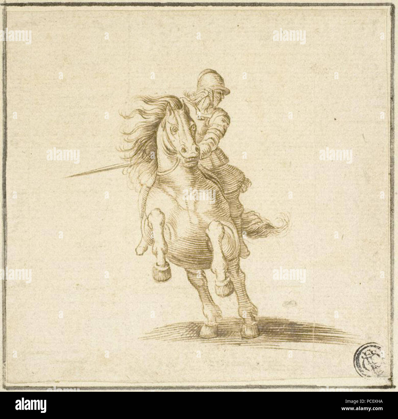 566 Soldat auf galoppierenden Pferd von Stefano Della Bella Stockfoto