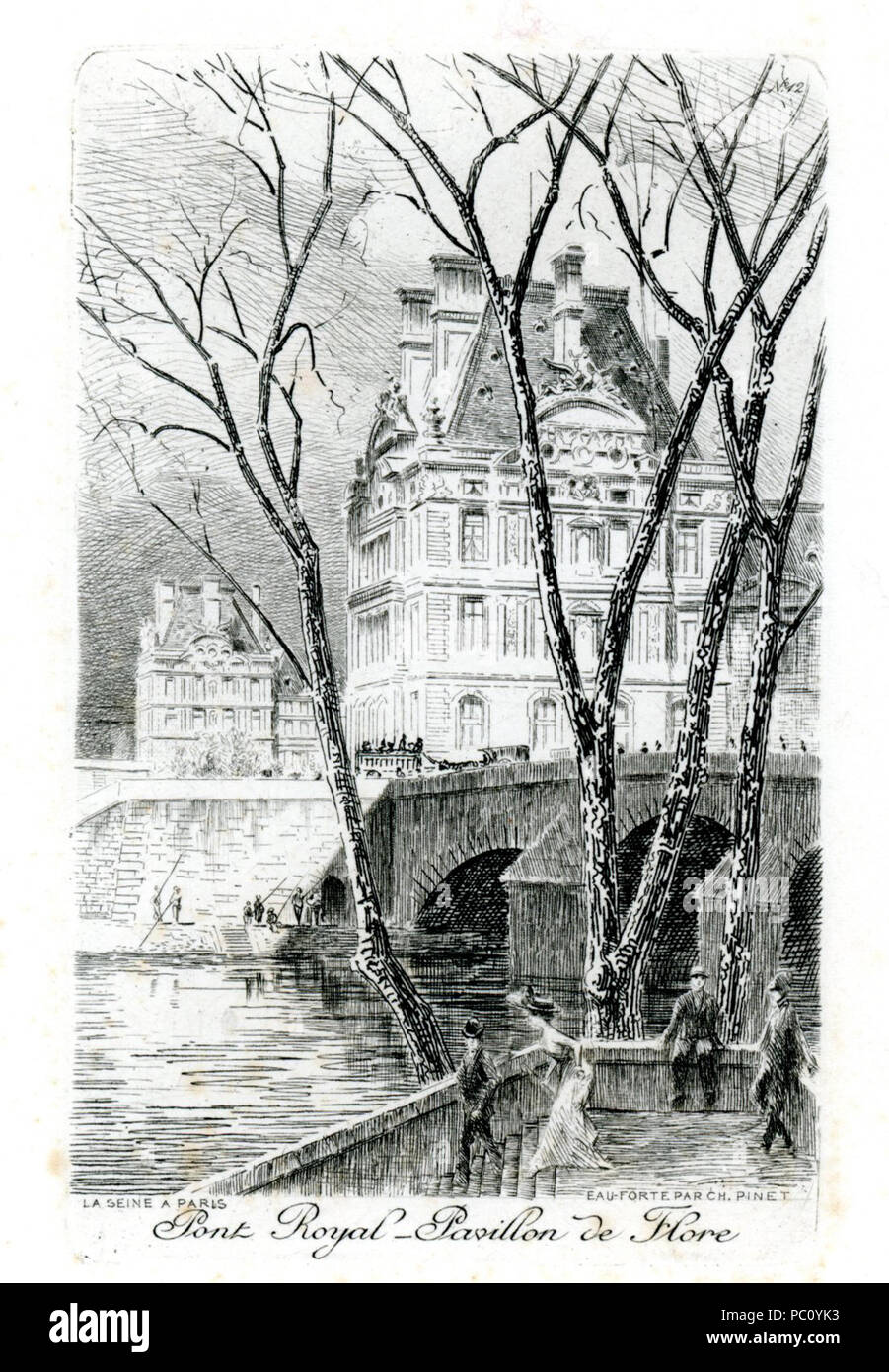 355 LA SEINE À PARIS n° 12 Pont Neuf - Pavillon de Flore Stockfoto