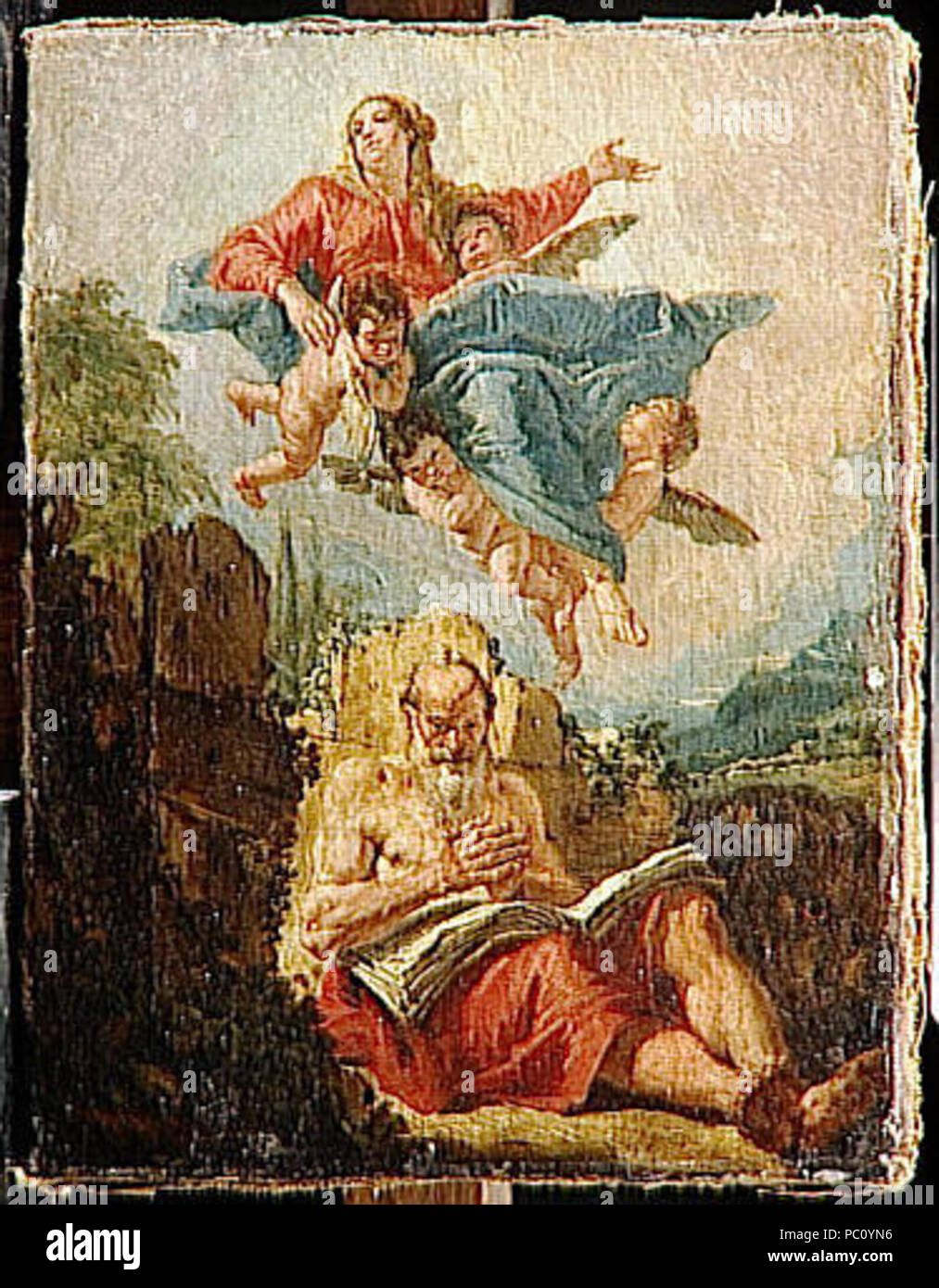 356 La Vierge Apparaissant ein Saint Jerome Stockfoto