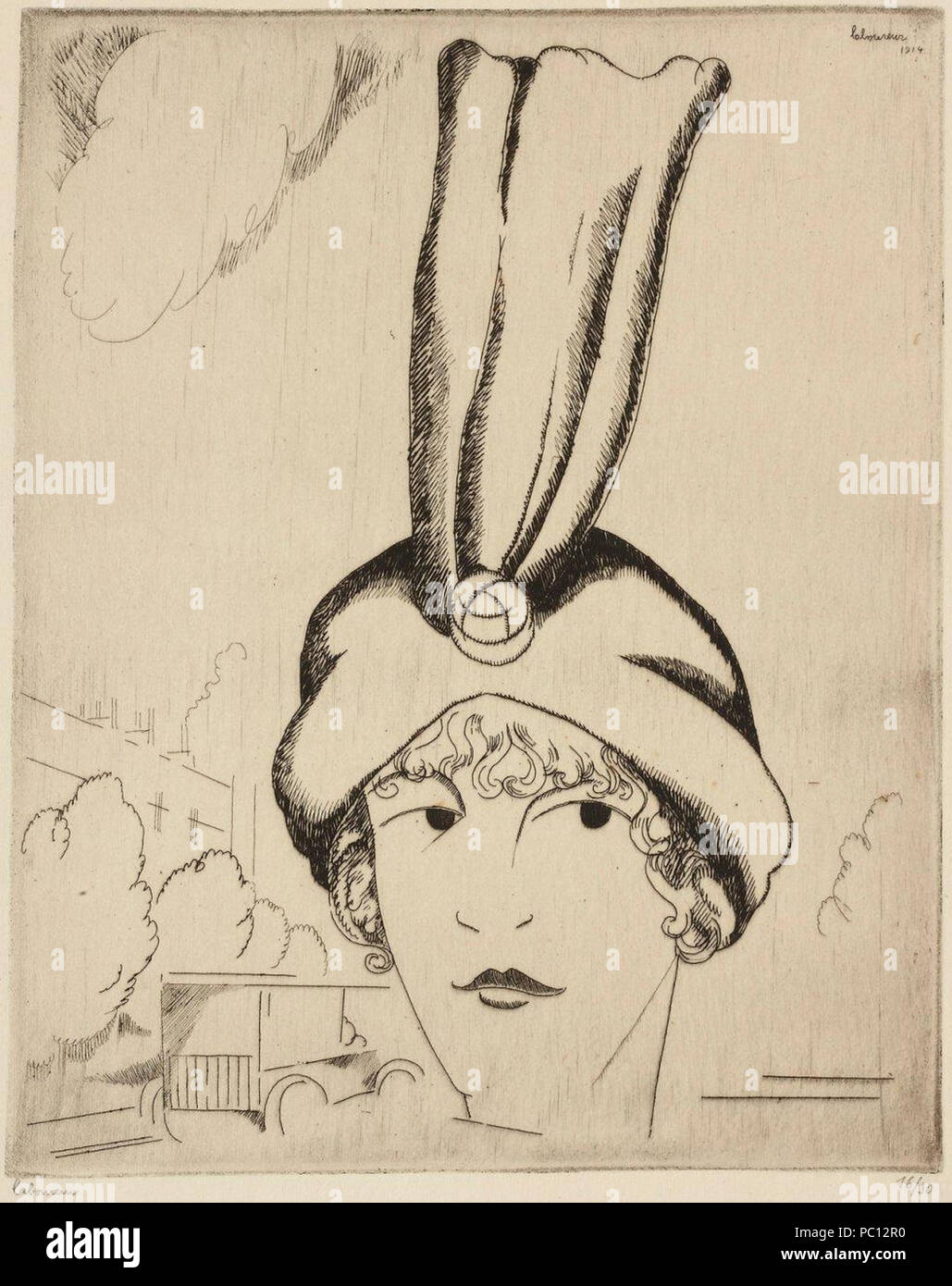 364 Le-chapeau-de-Velours-1914 Stockfoto