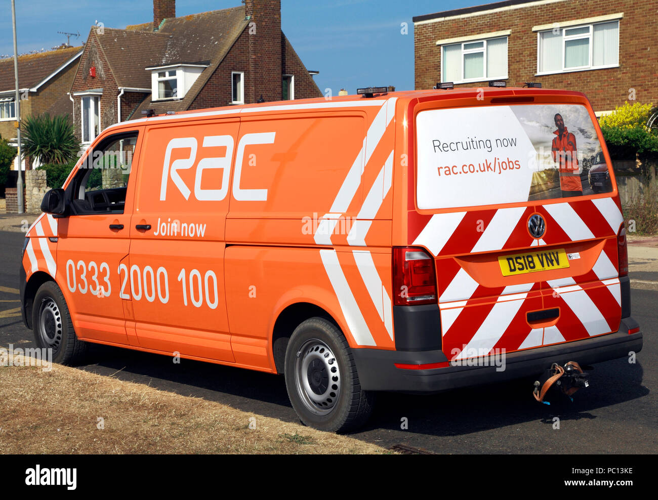 RAC, Royal Automobile Club, Reparatur van, Verkehr, Straße, fahren, Hilfe, Norfolk, Großbritannien Stockfoto