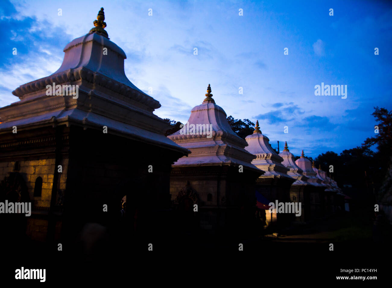 Night Light Golden Pashupatinath Tempel Stockfoto