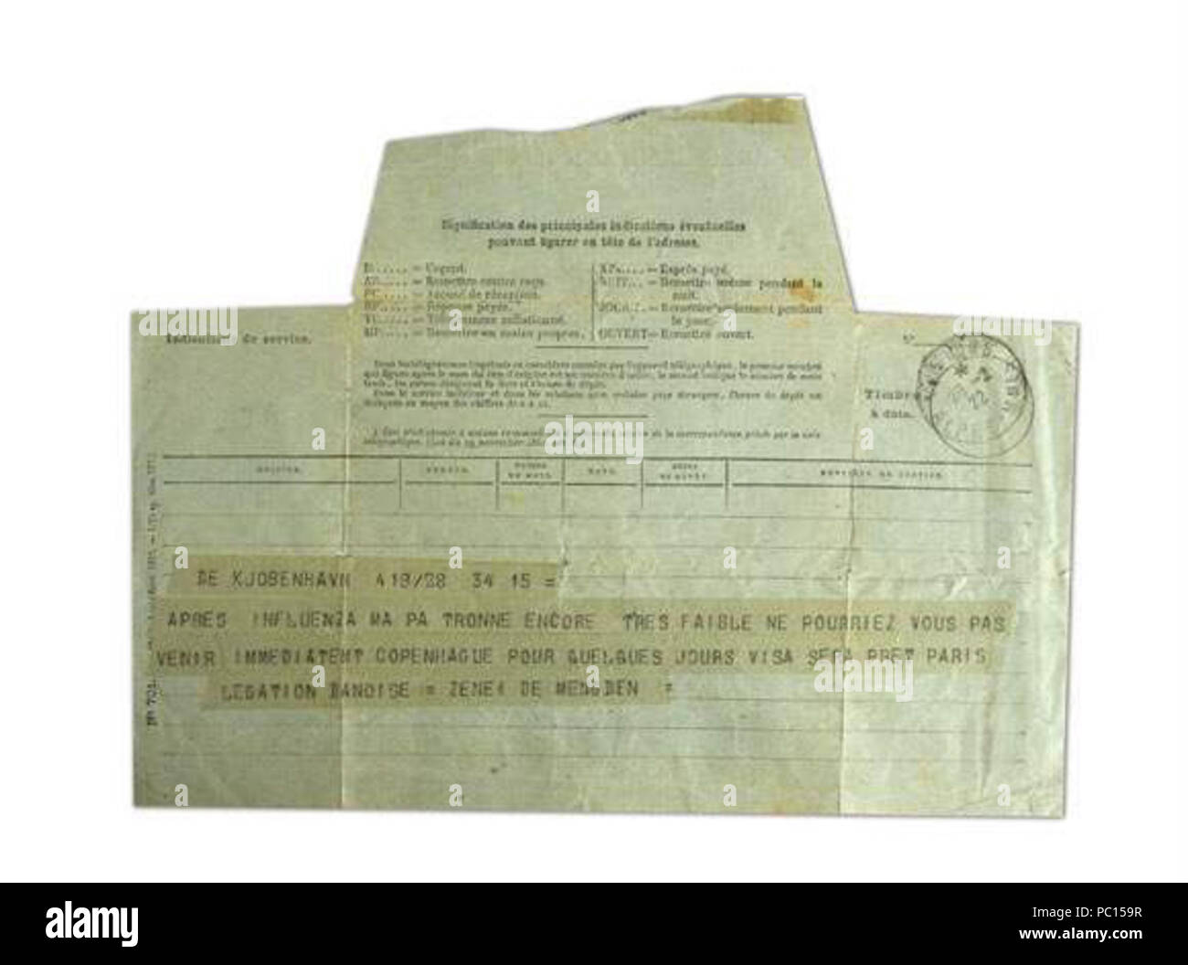 389 Malama Boris - telegramma Stockfoto