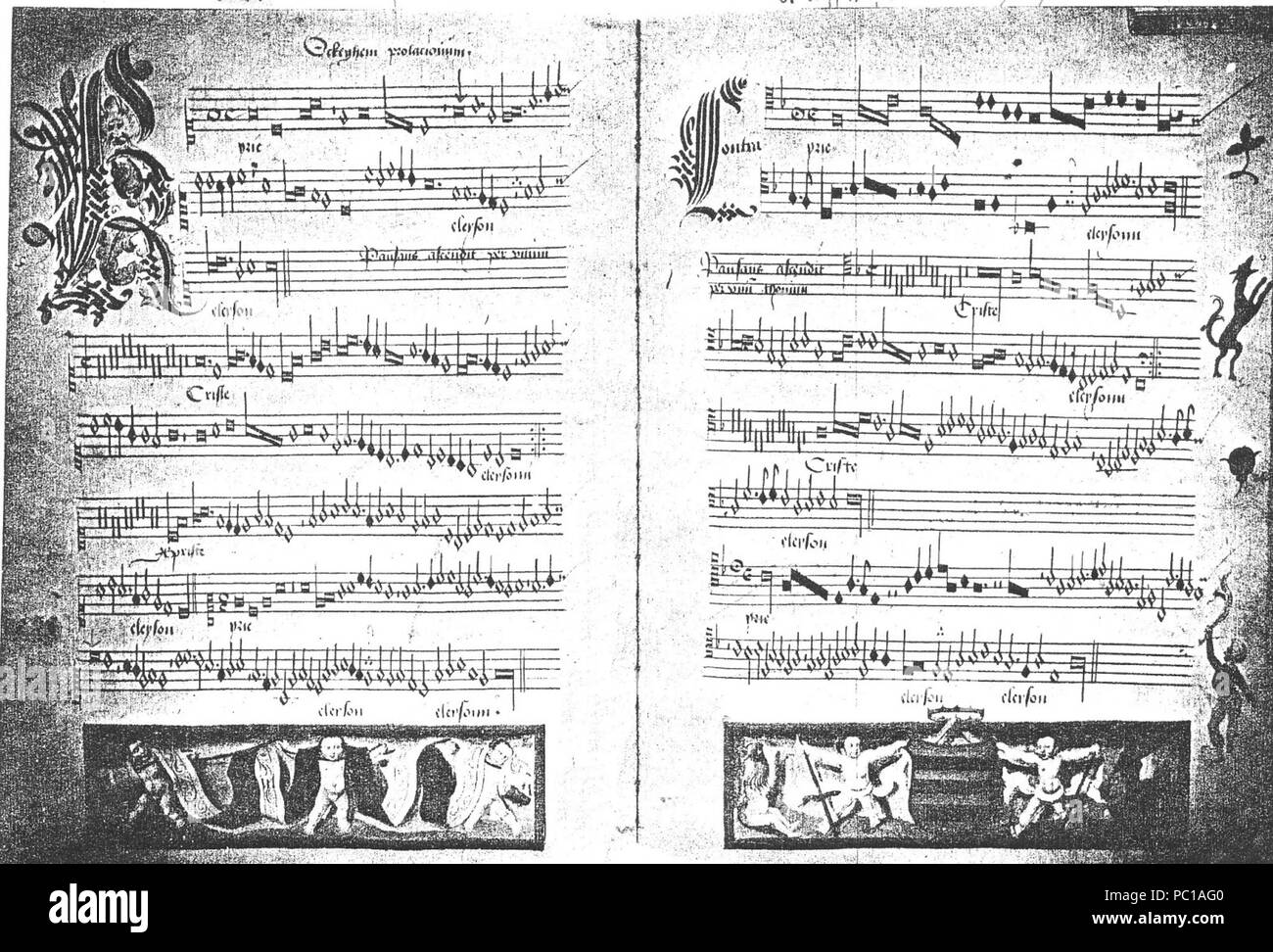 452 Ockeghem Prolationum Kyrie Stockfoto