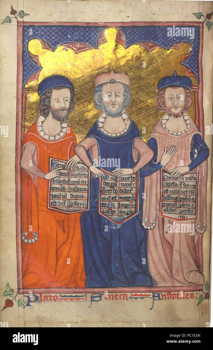 488 Platon Aristoteles Seneca mittelalterlichen Stockfoto