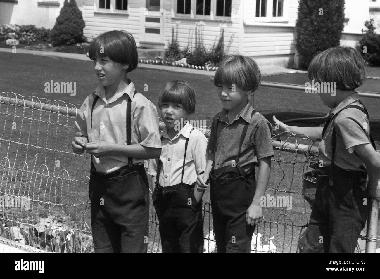 Amish-Kinder in Pennsylvania, USA, cca. 1986 Stockfoto