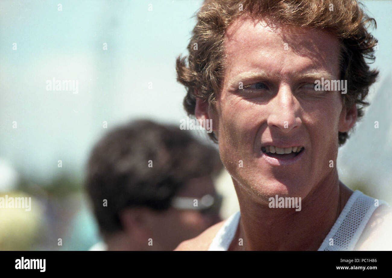 Steve Scott, berühmte amerikanische Läufer in den 80er Jahren Stockfoto