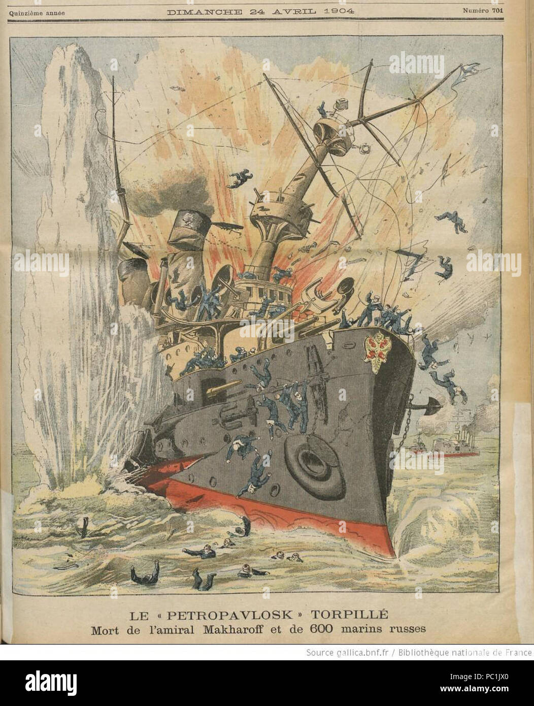 479 Petropavlovsk Zerstörung 1904 Stockfoto