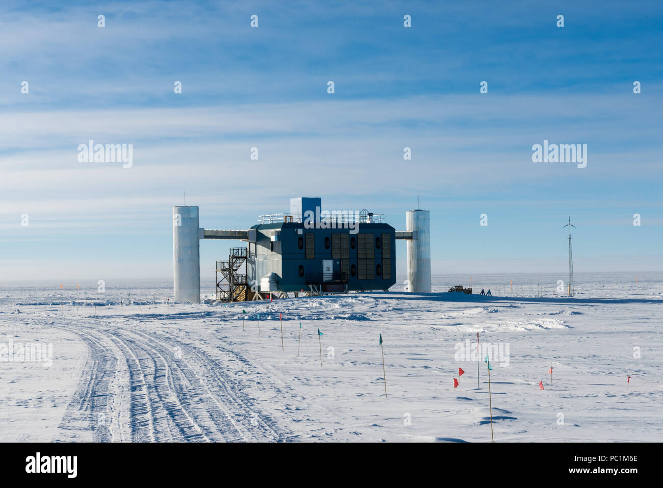 IceCube Neutrino Observatorium am Südpol Station Stockfoto