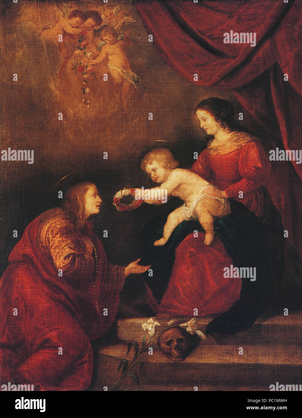 542 Santa Rosalía a los Pies de la Vírgen y el Niño Stockfoto