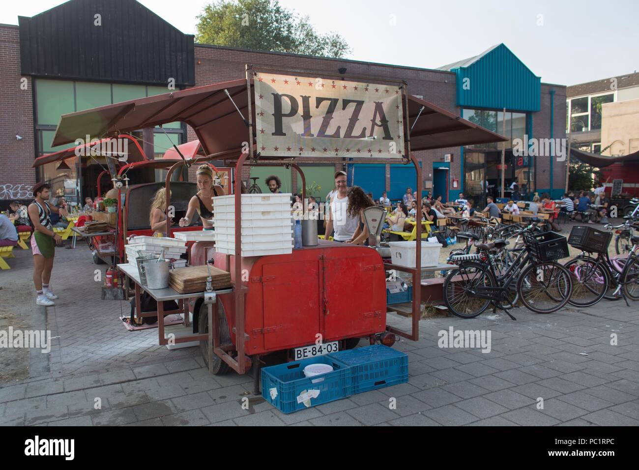 Pop up Pizzeria in Amsterdam Nord Stockfoto