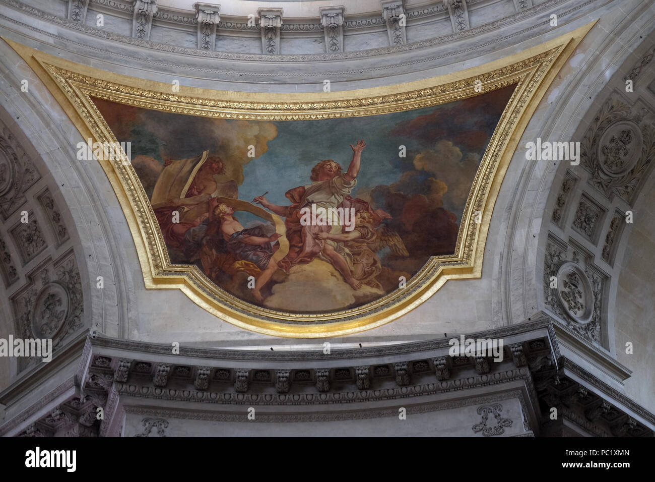 Fresko in der Kathedrale Saint-Louis des Invalides, Paris, Frankreich Stockfoto