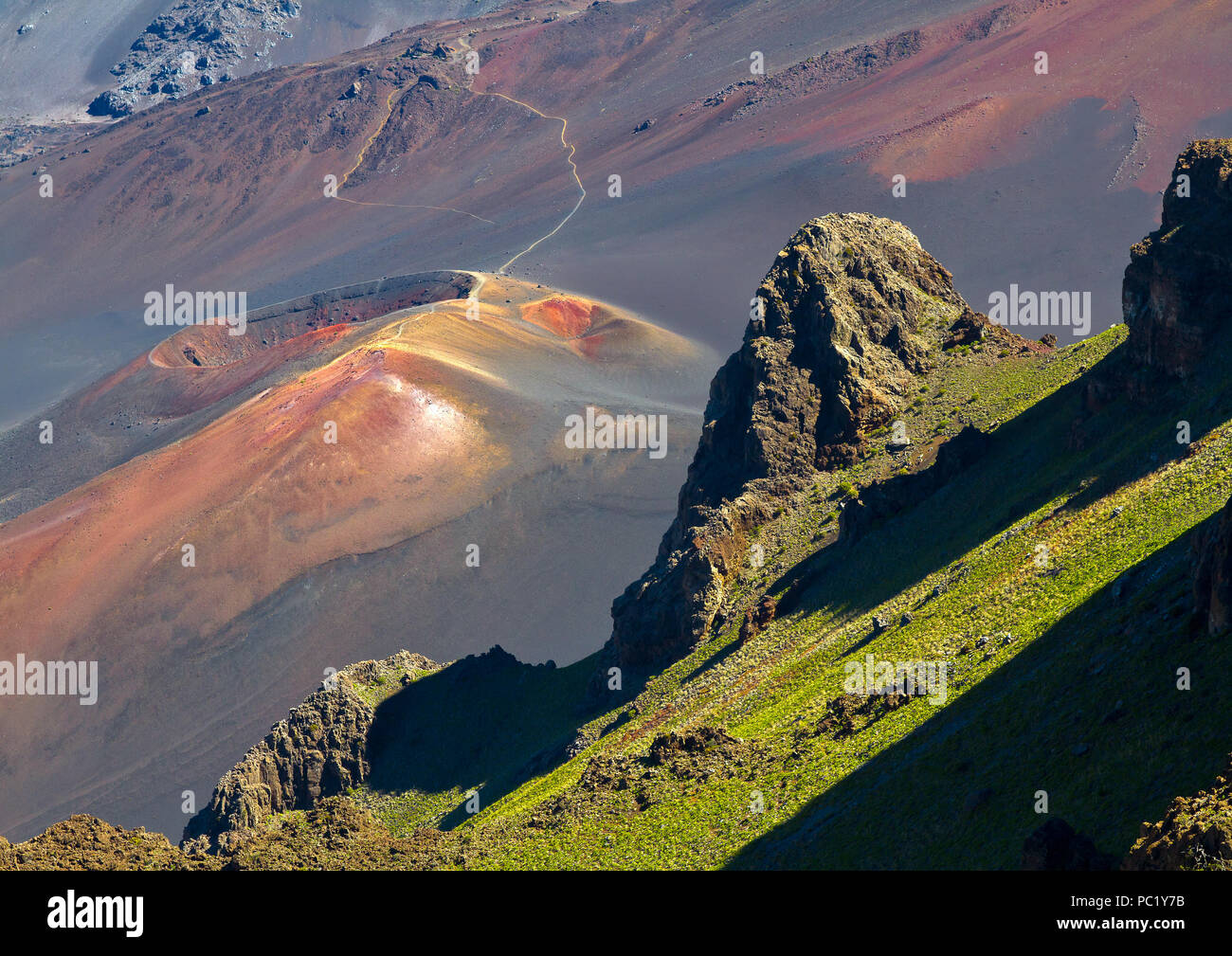 Im Krater des Haleakala Vulkan, Maui, Hawaii, USA. Höhe 2969 m. Stockfoto