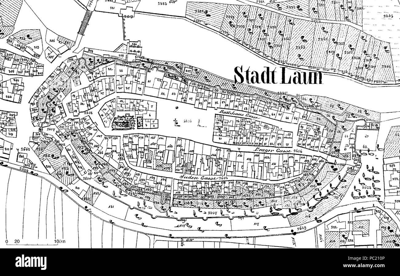 379 Louny, plán města na katastru stabilního císařském otisku vom Typ kartey geben, 1843 Stockfoto 379 Louny, plán města na katastru stabilního císařském otisku vom Typ kartey geben, 1843 Stockfoto
