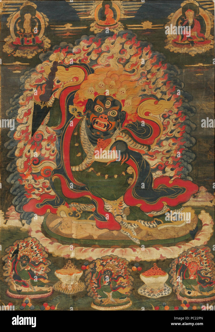 388 Mahakala, Staupe auf Stoff, Tibet, 18. Jahrhundert, Sotheby's Stockfoto