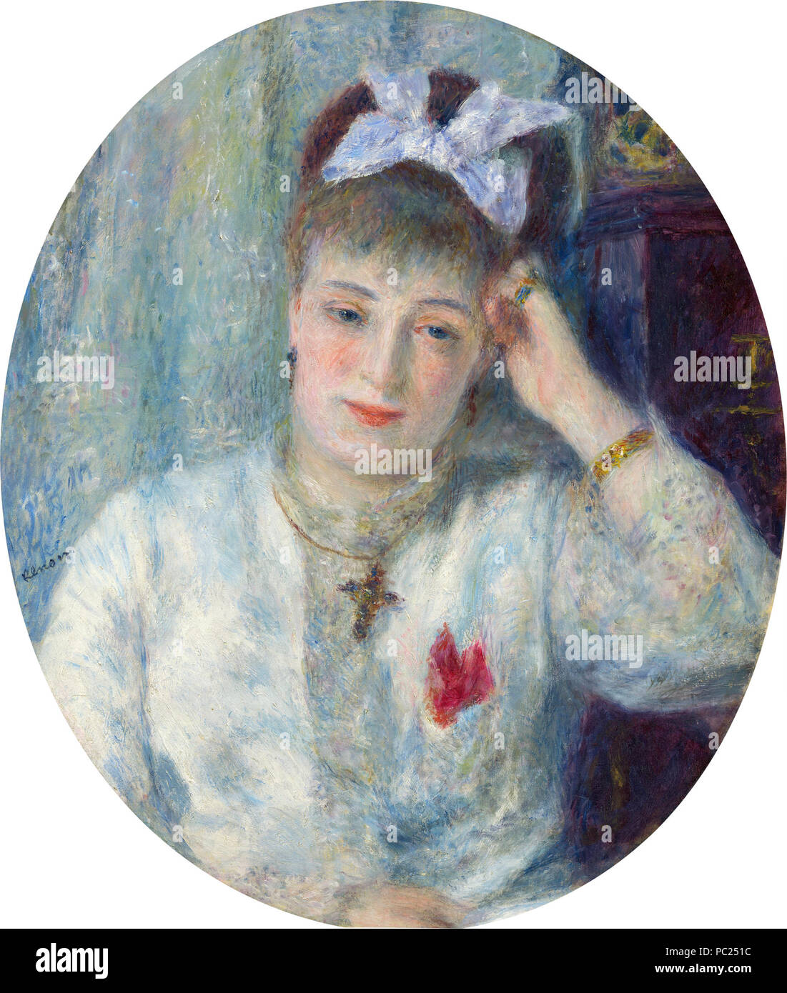 Malerei; Öl auf Leinwand; insgesamt (oval): 67,6 x 57,1 cm (26 5/8 x 22 1/2 in.) gerahmt: 89,8 x 80 cm (35 3/8 x 31 1/2 in.); 398 Marie Murer eine 13408 Stockfoto