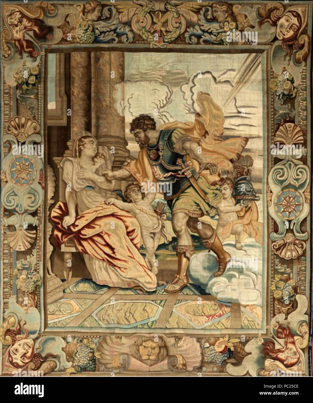 400 Mars erscheint Rhea Silvia, Tapestry auf Rubens desing Stockfoto