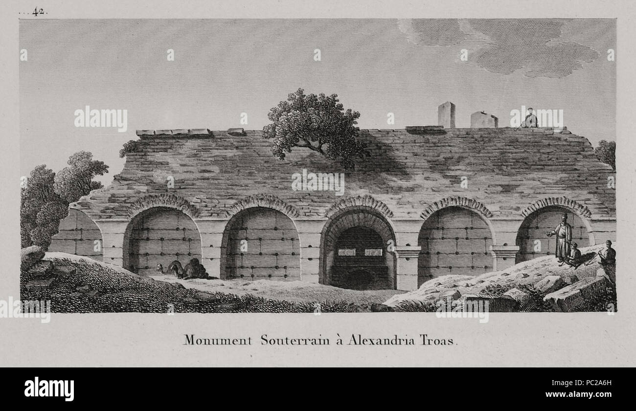 424 Monument, das Souterrain à Alexandria Troas - Choiseul - gouffier Gabriel Florent Auguste De - 1822 Stockfoto