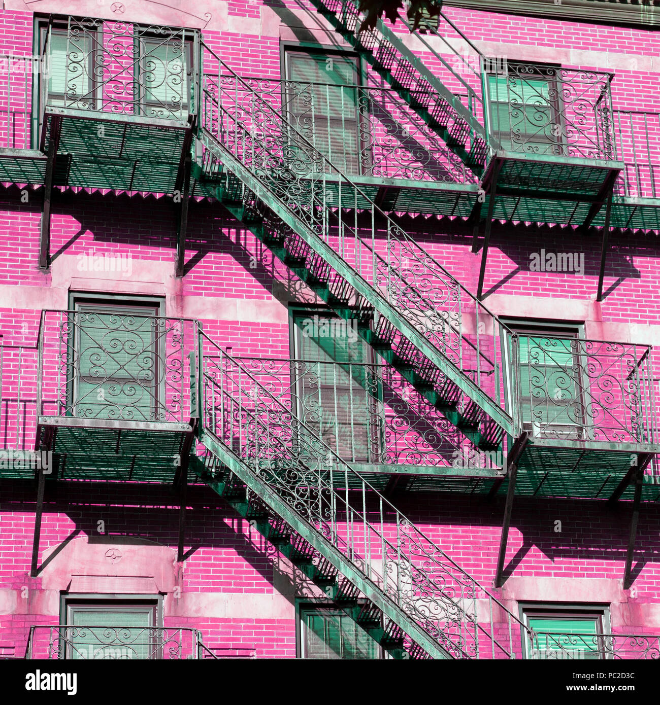 Abstraktes Gebäude aus Pink in Boston, USA Stockfoto