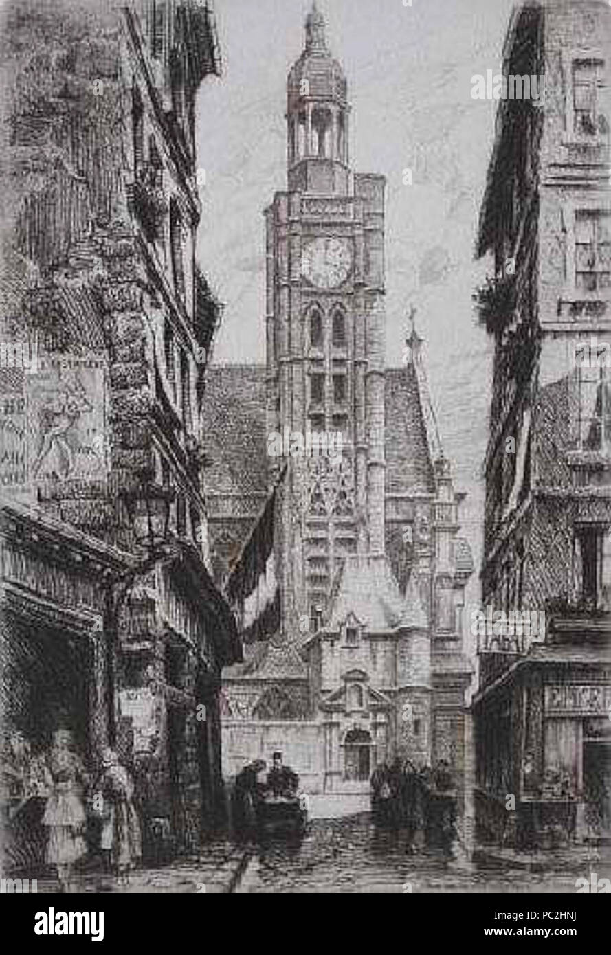 468 Paris - Rue de la Montagne Sainte-Geneviève (très Basse résolution) Stockfoto