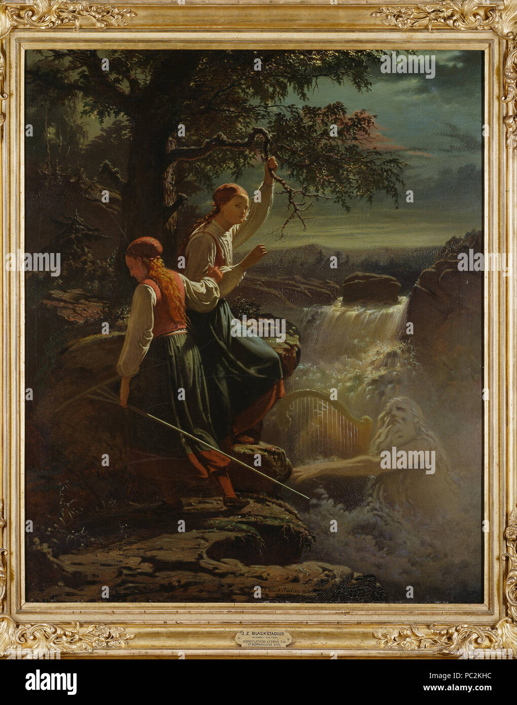 89 Zwei Bauern Mädchen Hören zu den Spielen der Water-Sprite (Johan Blackstadius Zakarias) - Nationalmuseum -21700 Stockfoto