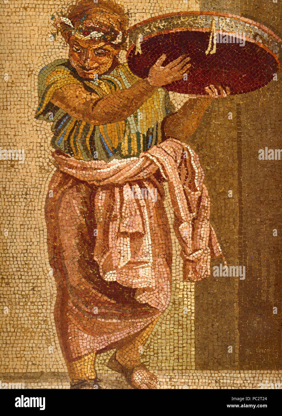 492 Pompeji - Villa del Cicerone - Straßenmusikanten Detail 3-MANN Stockfoto