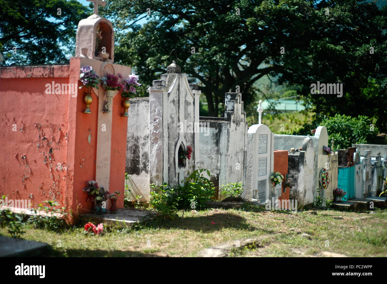 Gräber am Friedhof Kankuamo Stockfoto