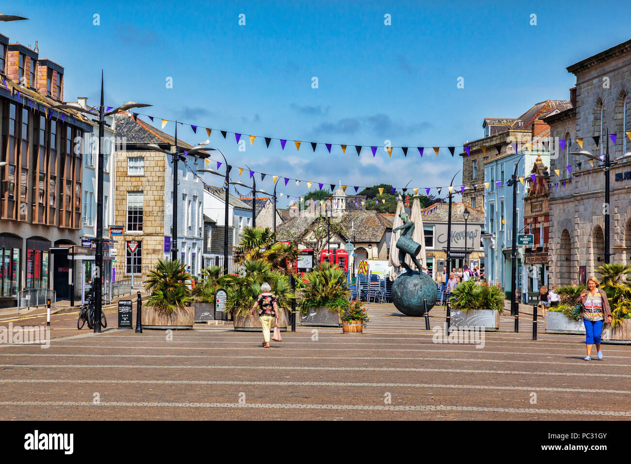 12. Juni 2018: Truro, Cornwall, UK-Zitrone Quay, oder Zurück Quay. Stockfoto